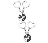SHERCHPRY 2 pares de llaveros de caballo, inspirador a juego, llavero de rompecabezas para parejas, joyas, Como se muestra, 2 unidades, 3x3CMx2pcs