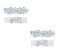 SHERCHPRY 2 Pares liga decoración azul kits de macramé kit de encaje contramuslos ligueros para mujer delicado anillo de muslo lazo de único joya colocar novia cordón