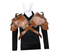 SHERCHPRY 2 Piezas Accesorios de Cosplay de Halloween Armadura de Hombro Vikingo Cinta Pecho hombreras de Cuero Traje de Armadura de Hombre Adulto Ropa Vestir de los Hombres