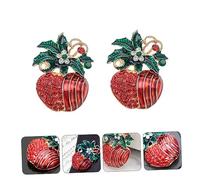 SHERCHPRY 2 Piezas Broche de manzana navideña christmas christmas presents accesorios de ropa de navidad broche de navidad de de imitación pasadores broche de frutas aleación