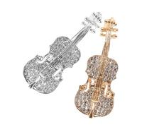 SHERCHPRY 2 piezas Broche Pin Violín Alfileres de Solapa para Ropa Mujer Decoración Elegante y Resistente para Vestidos y Chaquetas