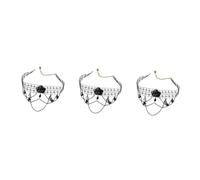 SHERCHPRY 2 Piezas Cadena De Clavícula De Ángel Negro Gargantilla De Joyas Chicas Collar Banda Para El Cuello De Halloween Víspera De Todos Perlas De Cristal De Vidrio Black