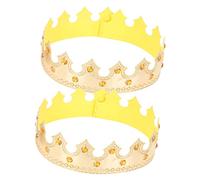 SHERCHPRY 2 Piezas Cumpleaños Coronas Doradas Fiestas de Disfraces y Cumpleaños Accesorios Bebés y Adultos