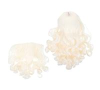 SHERCHPRY 2 Piezas de Peluca de Papá Noel con Barba Accesorios para Fiesta de Navidad Material Suave Talla Única Conjunto de Disfraz de Cosplay