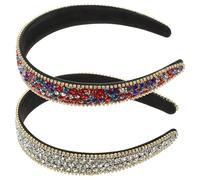 SHERCHPRY 2 piezas Diademas Brillantes con Pedrería Cintas de Cabeza para Mujer de Accesorios de Moda para Pelo con Transparente y Elegantes y Fáciles de Llevar