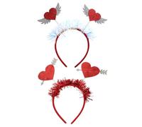 SHERCHPRY 2 piezas Diademas de con y Cupido para San Valentín Accesorios para Fiesta Bodas y Fotos Tocados Románticos para Invitadas Diseño Duradero