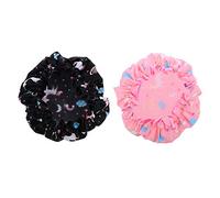 SHERCHPRY 2 Piezas Gorro Ducha Doble Capa para Mujer Unicornio Rosa y Negro para Baño y Maquillaje Protección del Cabello