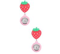 SHERCHPRY 2 Piezas Mesa de Enfermera de enfermería para Enfermeras Conchas de Caracol Relojes de señoras Relojes Reloj Colgante de Fresa Reloj de Bolsillo médico Gel de sílice