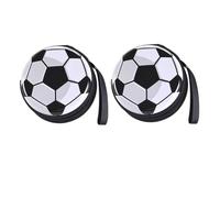 SHERCHPRY 2 Piezas Monedero Redondo de Hojalata Estilo Fútbol Asa | Almacenaje Multifunción, Cremallera Segura, para Fichas y Memorias USB, Uso Diario y Eventos Escolares