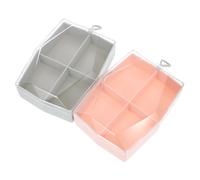 SHERCHPRY 2 Piezas Organizador de Esponjas de Maquillaje Estuche de Almacenamiento Prueba de Polvo con Compartimentos Caja de Cosméticos para Puff de Rosa y Gris