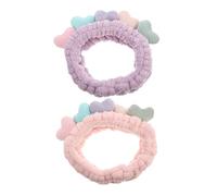 SHERCHPRY 2 Piezas Pequeña diadema de amor diadema facial para lavarse la cara de ducha banda para el cabello para la ducha venda lavar la banda para el cabello hilas Púrpura