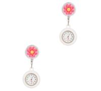 SHERCHPRY 2 Piezas Reloj De Bolsillo De Enfermera Reloj Digital es Colgando Solapa De Enfermera Retráctil para as Clip En Fob De ía Clip En