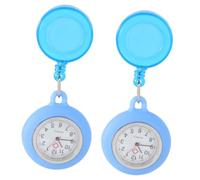 SHERCHPRY 2 Piezas Reloj de Bolsillo para Estudiante Relojes de Pared reloges de Pared es de retráctil de enfermería Clip es Azules para Hombre es de Hombre