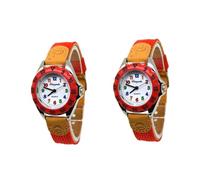 SHERCHPRY 2 Piezas Reloj de Cuarzo Reloj niño de niño relógios es de Cuarzo Llavero de Abeja de Chicas es de Pulsera Dibujos Animados Correa Corea del Sur Alumnos Rojo
