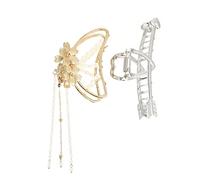 SHERCHPRY 2 Piezas Retro Korean Hair Claws With Pearl Design Durable Hair Clips For Women For Showers And Everyday Styles