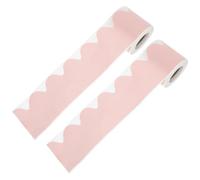 SHERCHPRY 2 Rollos Borde Ondulado Rosa para Tablón de Anuncios Decoracion Colegio, Adhesivo de Vinilo Recubierto, Fácil de Limpiar y Uso Multipropósito para Displays Profesionales