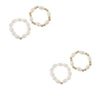 SHERCHPRY 2 Series Adorno De Compromiso 2023 Agitarse Medidor De Anillos Colgado Oro Dimensionador Collar Joyas De Anillo Anillos De Perlas De Dedo Anillo De Moda Cobre 2 Piezas*2