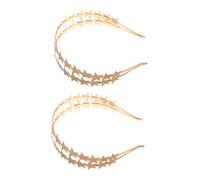 SHERCHPRY 2 Tocados De Boda De Doble Capa Para Novias, Diadema De Metal Con Estrellas Brillantes, Aros Para El Pelo, Accesorios De Peinado Para Bodas.