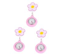 SHERCHPRY 2 unids hombres regalo insignia accesorios elástico reloj de bolsillo reloj médico reloj telescópico silicona, Pinkx3pcs, 10*4cmx3pcs