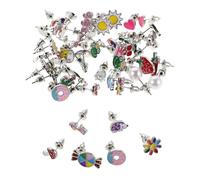 SHERCHPRY 20 Pares Pendientes de Frutas y Corazones de Colores Kawaii con Diseño de Animales Ligero y Cómodo para Diario Accesorios de Joyería Femenina