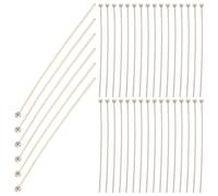 SHERCHPRY 200 Alfileres de Cabeza Esférica de 14K Chapado 19 X 40 MM Alambre 06 MM para Fabricación de Joyas Abalorios y Manualidades DIY