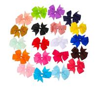 SHERCHPRY 20piezas Pinzas Cabello Lazo Moños Para Niñas Lazos Para Bebés De Color Sólido Cinta De Satén y Diseño Para Uso Diario La Escuela o Fiestas