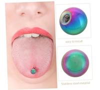 SHERCHPRY 25 Piezas Cuentas Metálicas Redondas Pequeñas para Joyería Espaciadoras Inoxidable para Piercings de Lengua y Labios Accesorios Sueltos para Bricolaje y Personalización