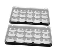 SHERCHPRY 2juegos Contenedor De Cosméticos Estuches De Sombras De Ojos Vacíos Rellenables Hierro Placa De Sujeción Especiales Para Mujeres