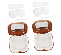 SHERCHPRY 2juegos Estuche para Lentes De Contacto Duradero Caja De Viaje Espejo Paquete para Llevar El Bolso o Maleta