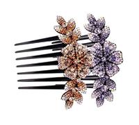 SHERCHPRY 2piezas Accesorios de Lujo Cabello Peinetas Laterales Flores de Gemas de Imitación Antideslizantes para Bodas Fiestas y Uso Diario