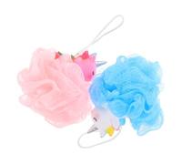 SHERCHPRY 2piezas Bolas De Ducha De Malla Exfoliantes y Limpiadoras Corporales Forma De Unicornio Pack De Baño Infantil