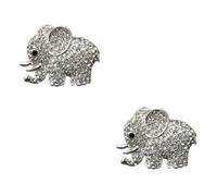 SHERCHPRY 2piezas Clip De Perfume Para Automóvil Diseño De Elefante De Cristal Accesorio Brillante Para Ventilación De Aire Difusor De Decoración De Interior Para Vehículos Plateado