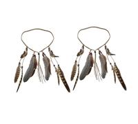 SHERCHPRY 2piezas Diadema Bohemia Plumas y Borlas Tocado Vintage Para Mujer Para Fiesta De Carnaval Decoración Cabello