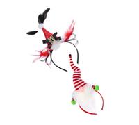 SHERCHPRY 2piezas Diadema de Papá Noel Navideña Tocado Pelo de Fiesta Accesorios para Disfraces Pack Bandas Cabello Festivas