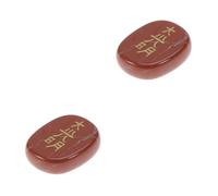SHERCHPRY 2piezas Piedras Palmatorias De Chakra Rojo Grabadas Para y Sanación De Diseño Ovalado Energía Curativa Cristales Para Energético