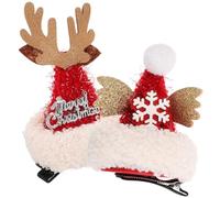 SHERCHPRY 2piezas Pinzas Pelo Forma de Gorro Navideño Accesorios Navideños Pelo Horquilla de Cuernos de Ciervo