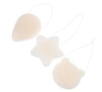 SHERCHPRY 3 Esponjas Faciales Exfoliantes Naturales de Blanco, Tacto y Alta Absorción de Agua para Viajes al Aire Libre y Uso Diario
