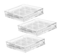 SHERCHPRY 3 Juegos Eyeshadow Palette Transparent Makeup Organizer With Brush Slot Refillable Plastic Tray For Sample Testing And Travel Use