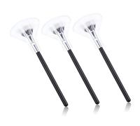 SHERCHPRY 3 Piezas Cepillo De Pestañas Cepillo Para Extensiones De Pestañas Abanico Para Pestañas Pincel De Máscara Ceja Cabello Ondulado Ojo Angular Conformado Hacer Negro Fibra Artificial