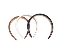 SHERCHPRY 3 Piezas Diademas de Color de Cuero Patente para Mujer Accesorios Chic para Peinados Elegantes y Decoraciones de Cabello Negro Blanco y Café