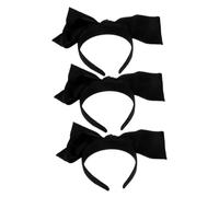 SHERCHPRY 3 piezas Diademas de Lazo para Mujer de Diademas Negras con Gran Lazo Accesorios Elegantes para Fiesta y Sesiones de Fotos Diseño Ligero y Cómodo