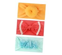 SHERCHPRY 3 Piezas Diademas Elásticas Niñas Accesorios Donut y Flor de Chifón Bebés