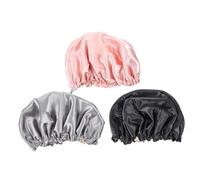 SHERCHPRY 3 Piezas Gorro Pelo de Satén Gorro de Baño Ajustable Anticaída para Usar el Salón de Belleza Duerme