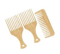 SHERCHPRY 3 Piezas Peine de Bambú Cabello Rizado Peine de Madera Dientes Anchos para Peinar Trenzas y Barbas Accesorios Cuidado del Cabello para Hombres y Mujeres