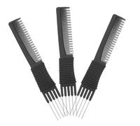 SHERCHPRY 3 Piezas Peine De Peluquería Peine De De Rata Cabello Clip De Alambre De Acero Antiestático De Fibra De Carbono Negra Cabello