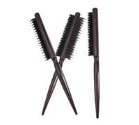 SHERCHPRY 3 Piezas peine para negro redondo Pelo RIZADO Mujer cerda cepillo de pelo liso hacia pincel teaser cepillo de espalda resbaladiza Smoothing Slick Hair Pincel de madera
