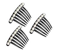 SHERCHPRY 3 Piezas Peinetas Elegantes de Perlas Antideslizantes con Diadema de Cristal Accesorios de Cabello para Bodas Pack