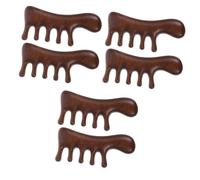 SHERCHPRY 3 Series Peine De Masaje De Ébano Diente Estilo Caspa Peines Ondulado De Limpieza Del Cuero Cabelludo De Masaje Multifunción Portátil Sándalo Marrón 2 Piezas X 3