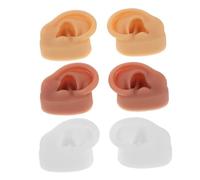SHERCHPRY 3pares Orejas de Silicona Falsas Suaves y Flexibles para Practicar Perforaciones y Exhibir Aretes Modelo de Oreja Humana Reutilizable Herramienta de Enseñanza para Cosmetología Mat