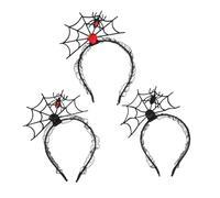 SHERCHPRY 3piezas Diadema De Encaje Para Halloween Diadema De Araña Broche De Araña Para Disfraces Accesorios Cabello Telaraña De Encaje Para Fiesta De Temática De